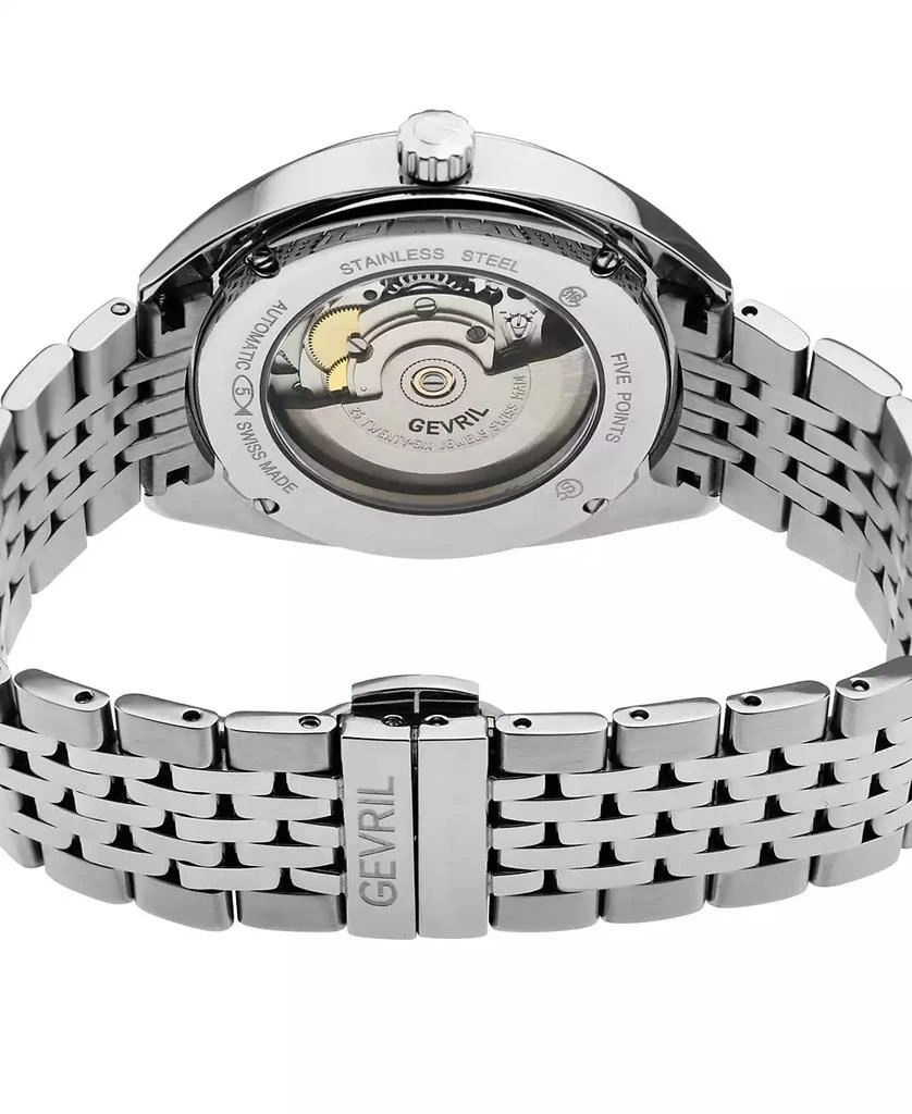 Gevril Men's Five Points Swiss Automatic Silver-Tone Stainless Steel Watch 3