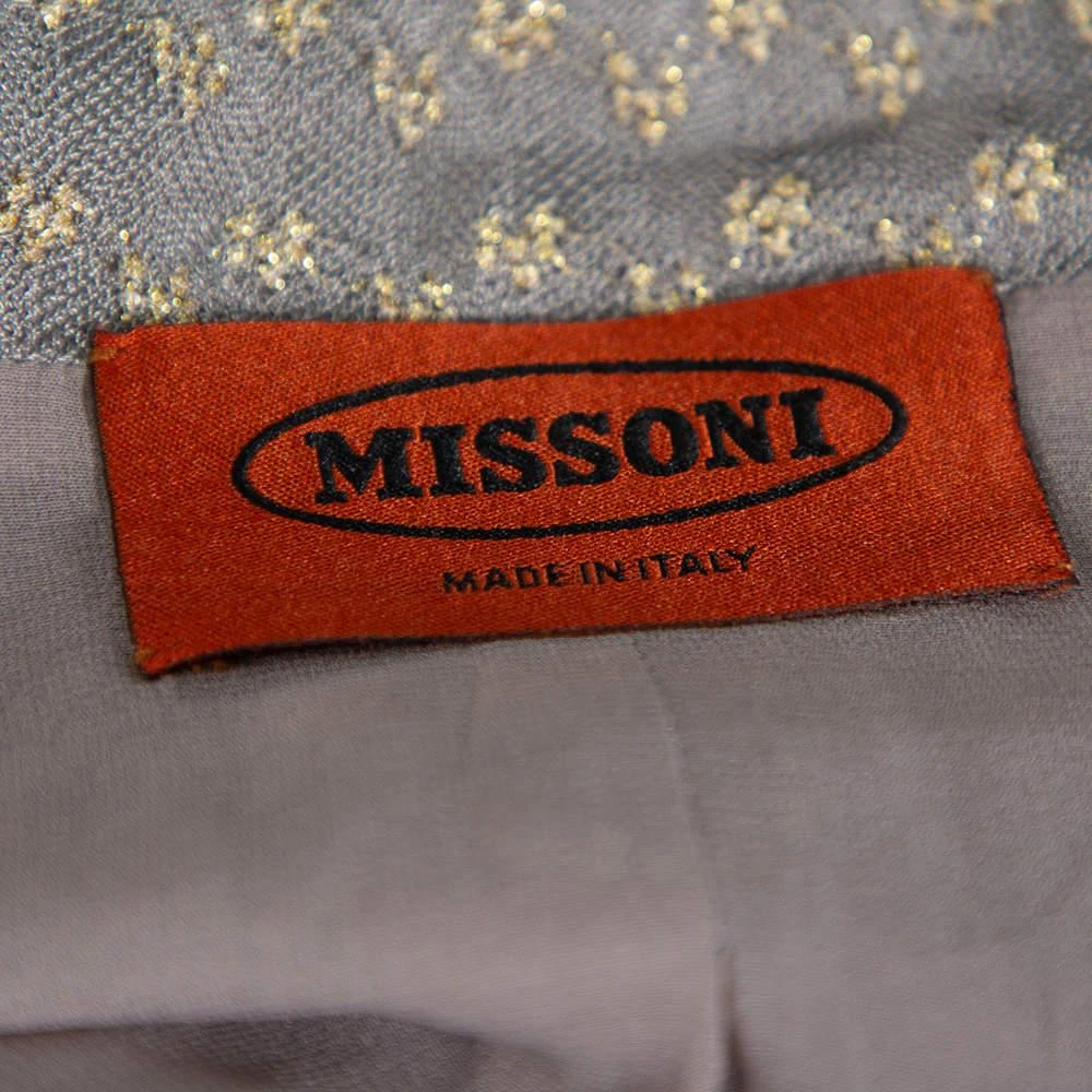 Missoni Missoni Gold & Grey Lurex Knit Blazer L 5