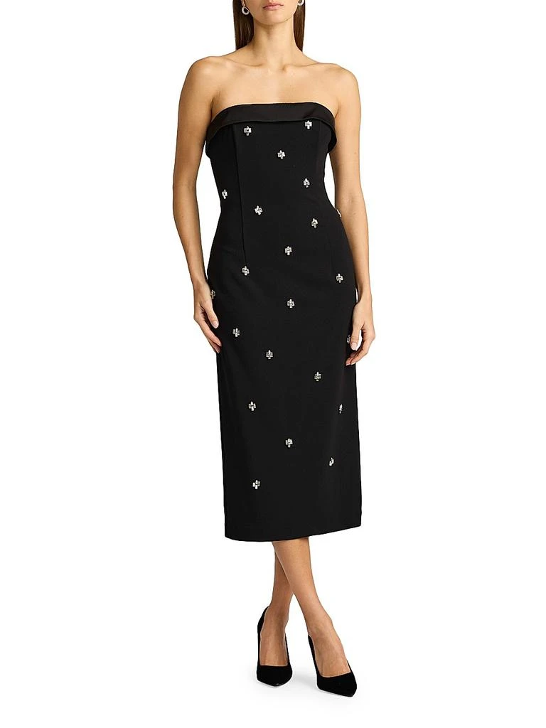 Zac Posen Beaded Tuxedo Strapless Midi-Dress 2