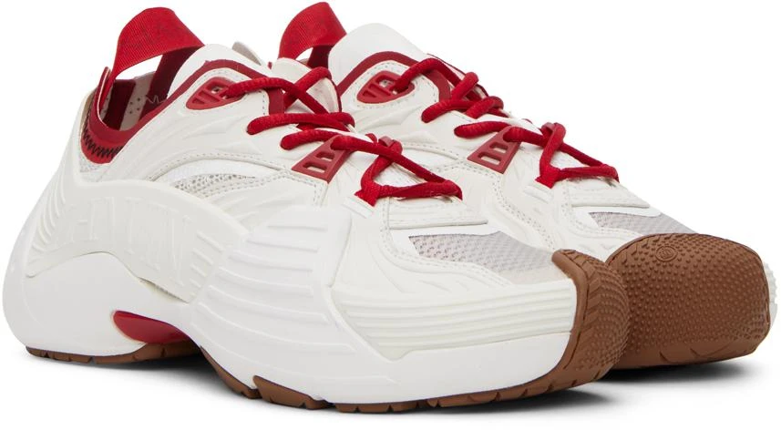 Lanvin SSENSE Exclusive Red & White Flash-X Sneakers 4