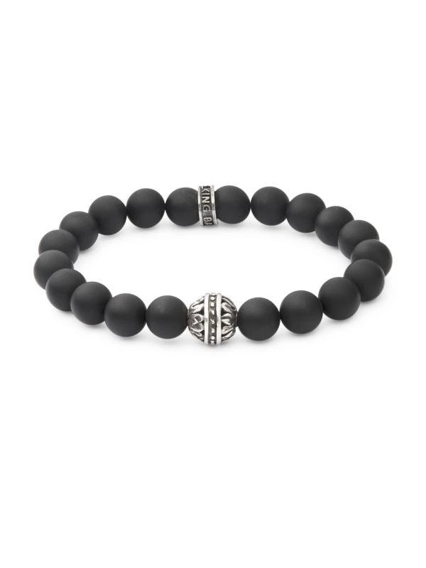 King Baby Black Onyx and Sterling Silver Bracelet 1