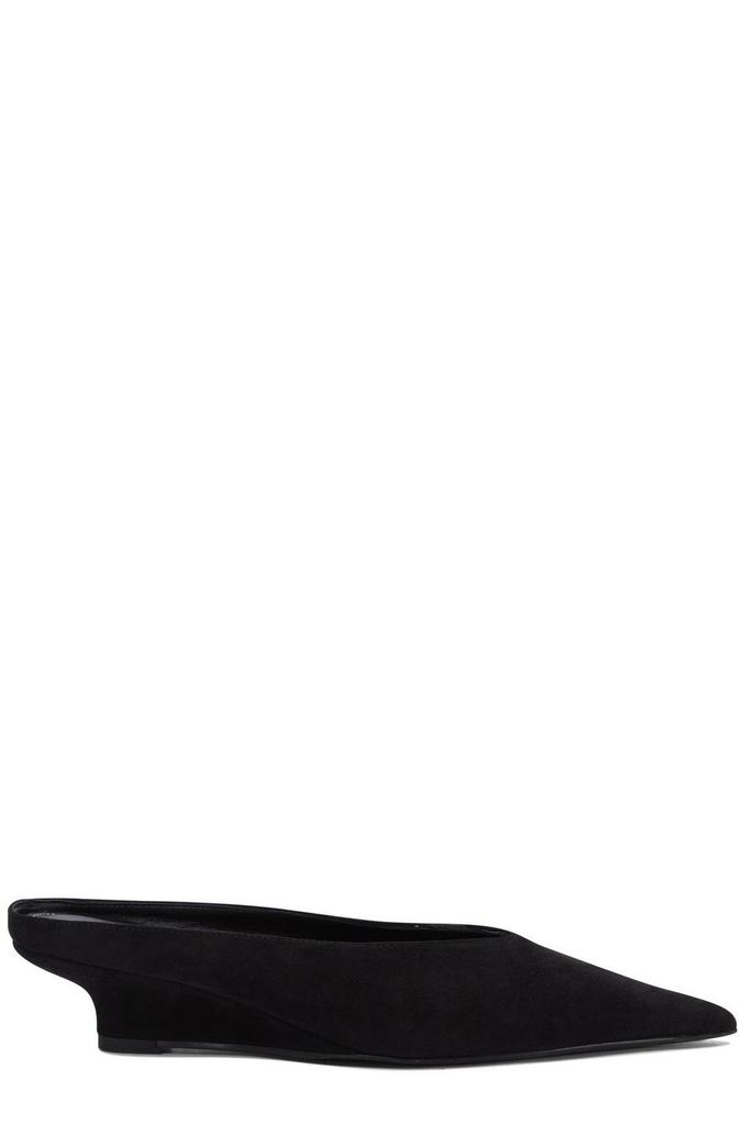 【送料&関税込】TotAme Sharp Pointed-toe Mules TOTEME Sharp croc-effect leather mules | NET-A-PORTER