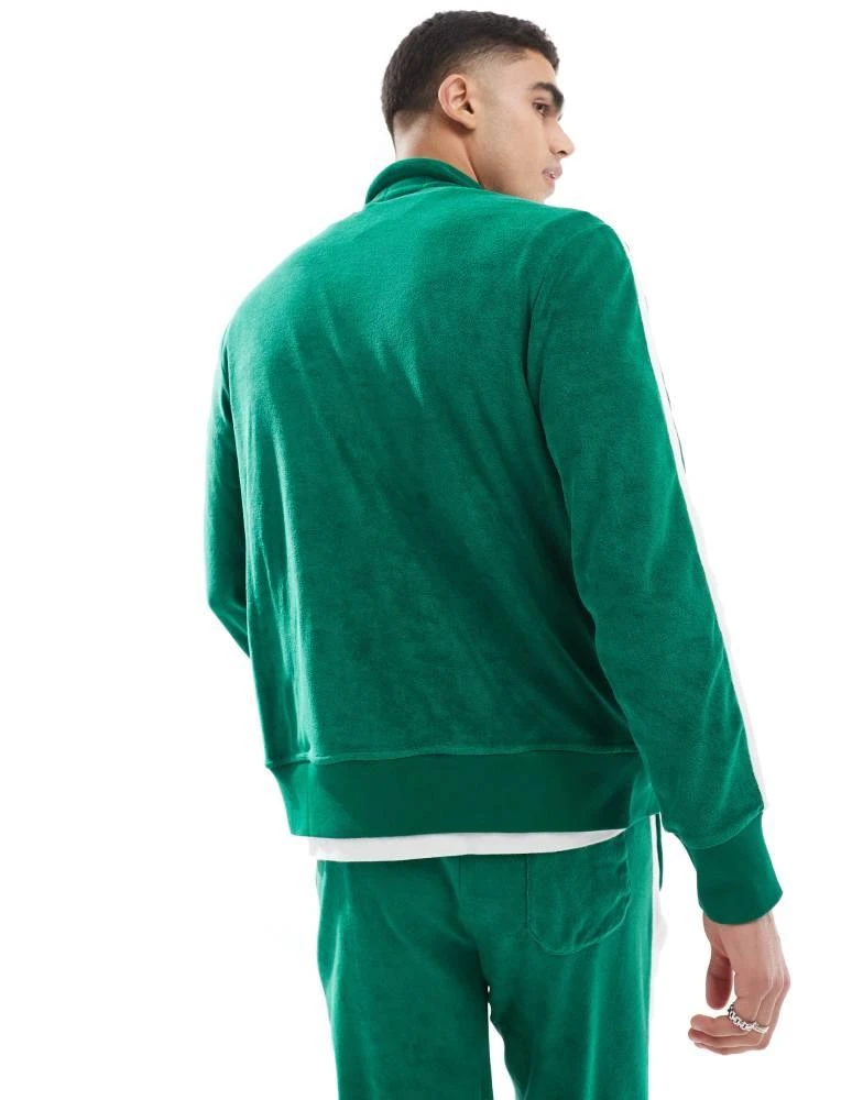 Ralph Lauren Polo Ralph Lauren run club P-wing logo taped sleeve cotton terry track jacket in mid green CO-ORD 4