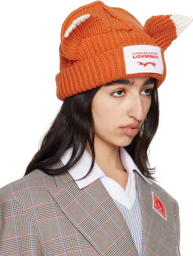 Charles Jeffrey Loverboy Orange Chunky Ears Beanie
