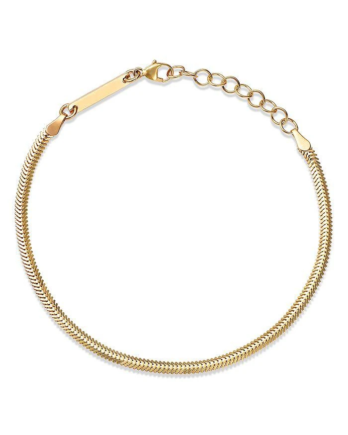 Zoe Chicco Zoe Chicco 14K Yellow Gold Heavy Metal Oval Snake Link Chain Bracelet 1