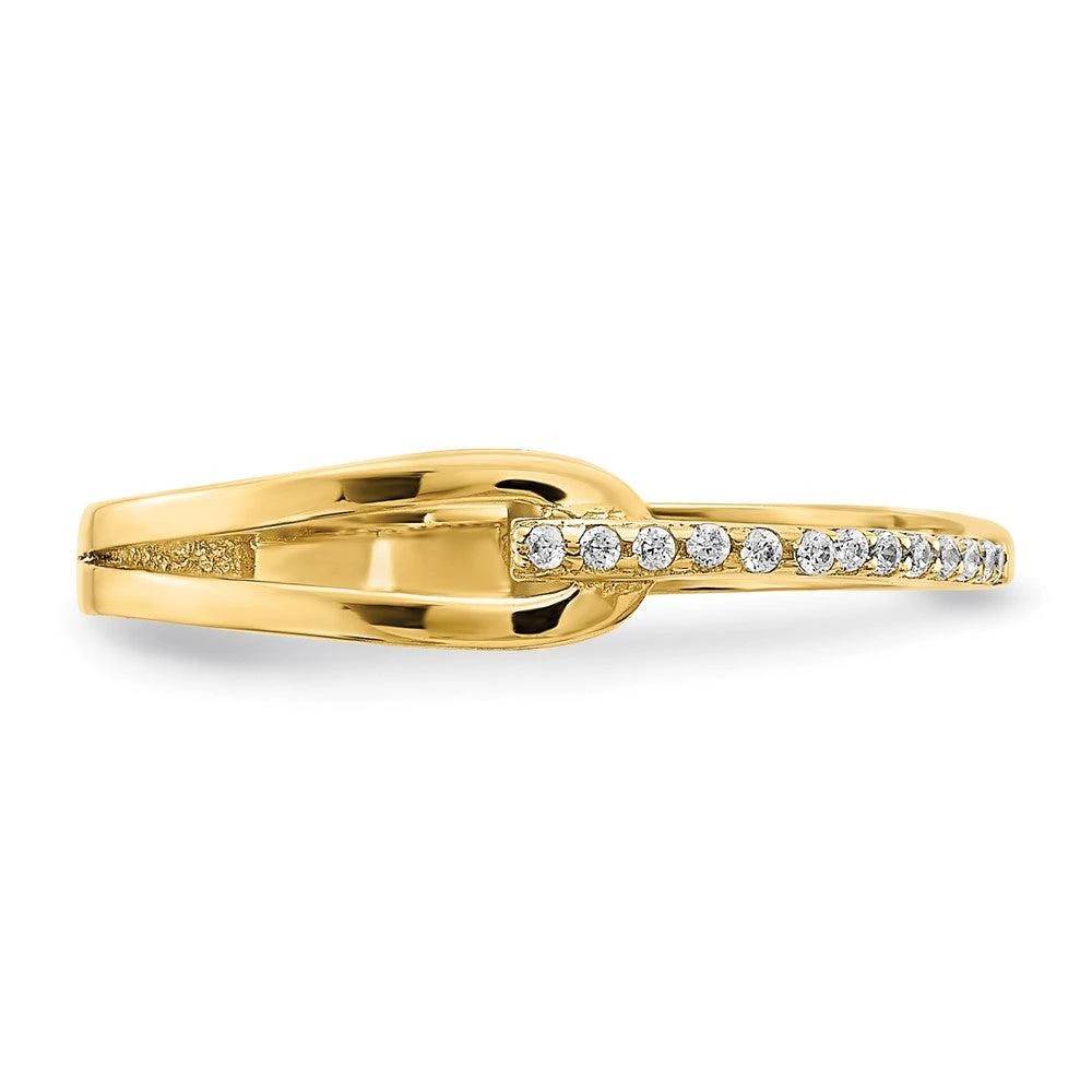 Diamond2Deal 14k Yellow Gold Polished Fancy Cubic Zirconia Ring 5
