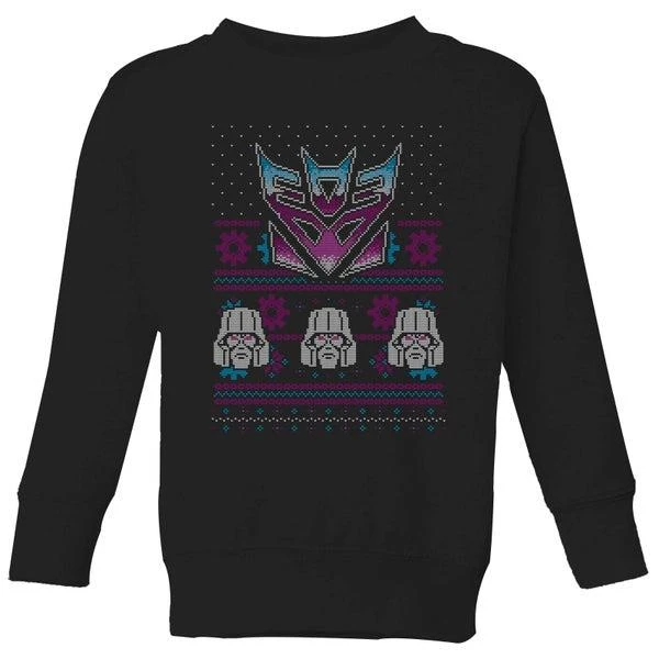 Shop Decepticons Classic Ugly Knit Kids' Christmas Sweater Black