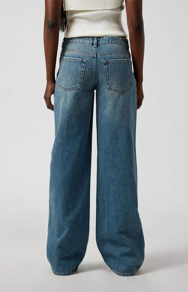 PacSun Casey Bow Graphic Low Rise Baggy Jeans Medium Indigo 5