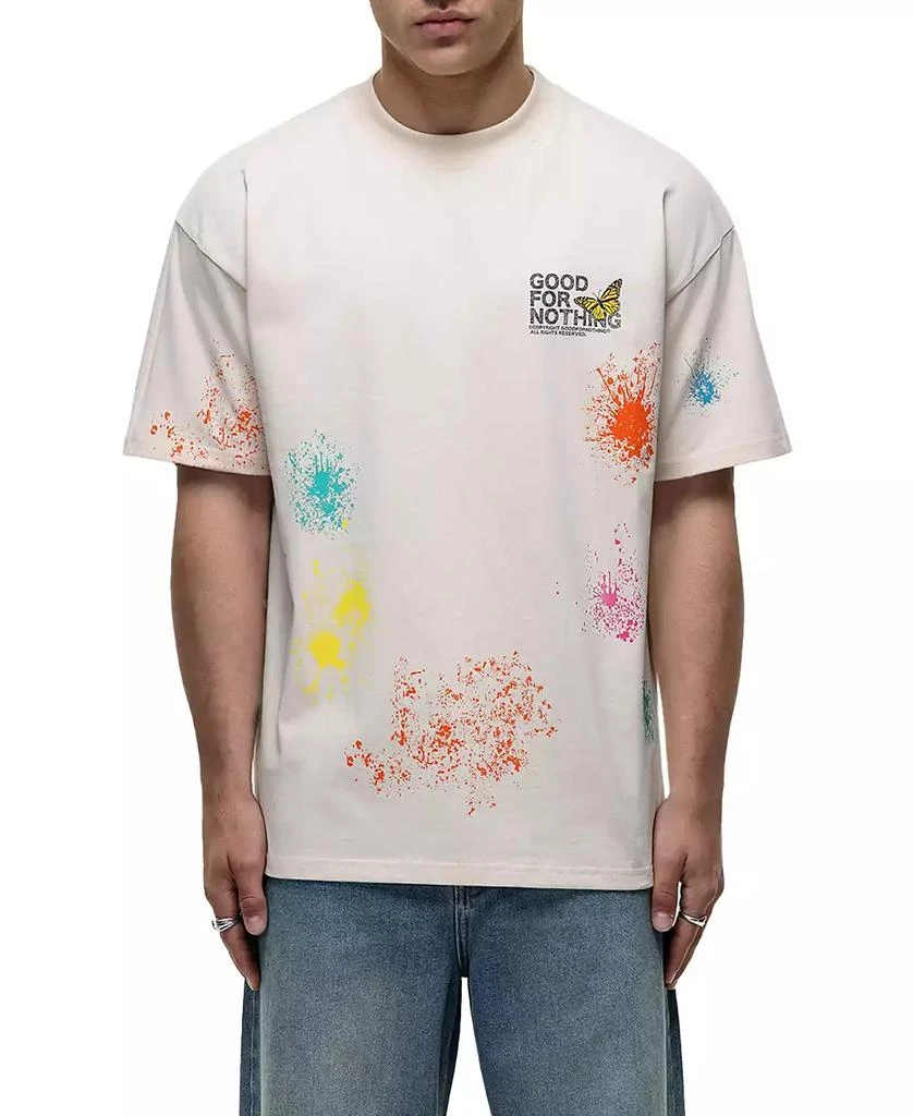 Good For Nothing Men
s Women
s Pigment Paint Cream T-shirt