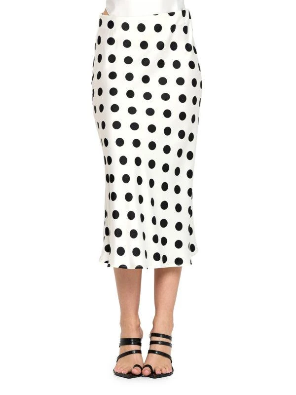 Renee C. Polka Dot Satin Midi-Skirt new arrivals