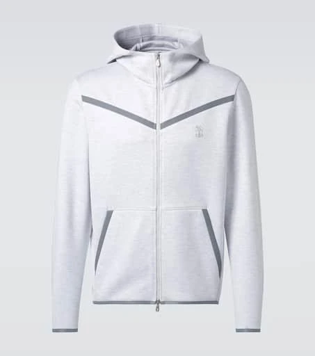 Brunello Cucinelli Cotton-blend French terry zip-up hoodie 1