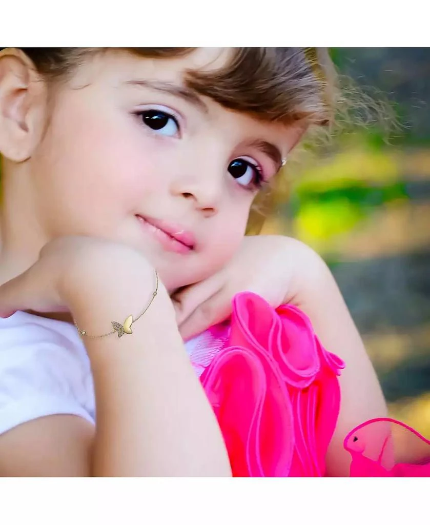 GiGiGirl Stunning Teens 14k Gold Plated Cubic Zirconia Butterfly Bracelet 3