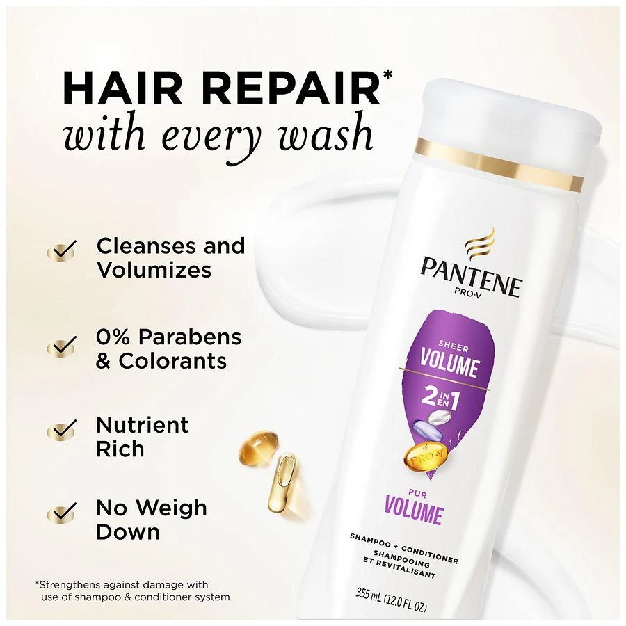 Pantene Sheer Volume 2-in-1 Shampoo & Conditioner Creamy berries 2