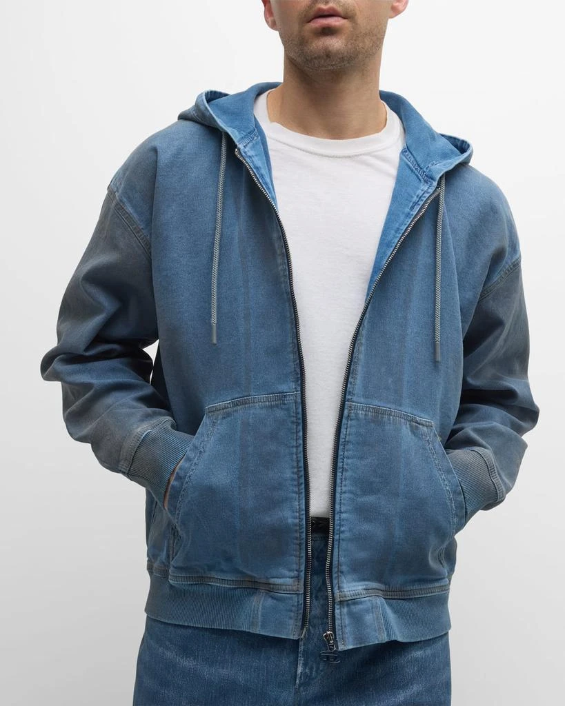 Diesel Men's Track Denim Zip Hoodie 6