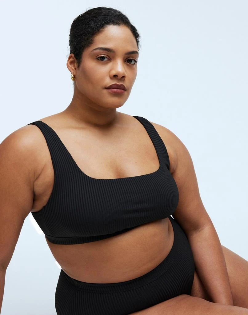 Madewell Plus Ribbed Square-Neck Bikini Top 1