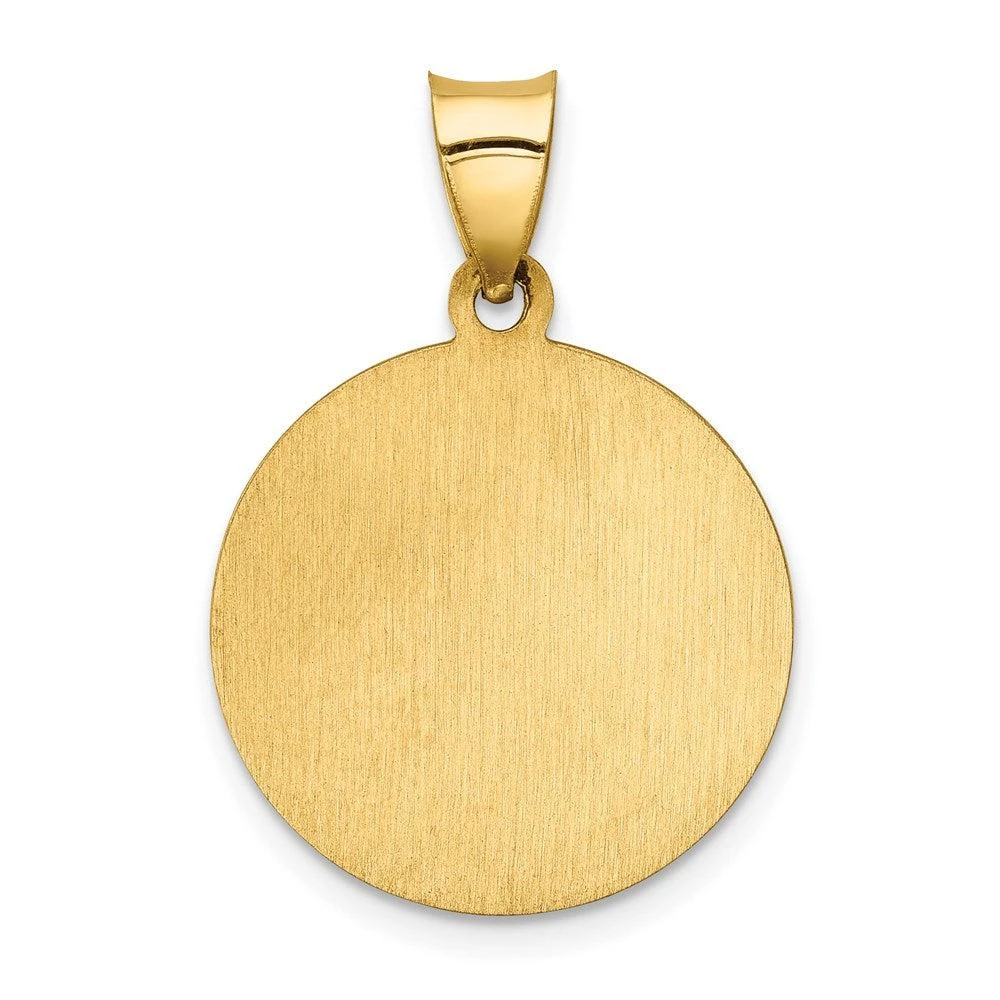 Diamond2Deal 14k Yellow Gold Polished and Satin Our Lady of Sorrows Medal Hollow Pendant 4