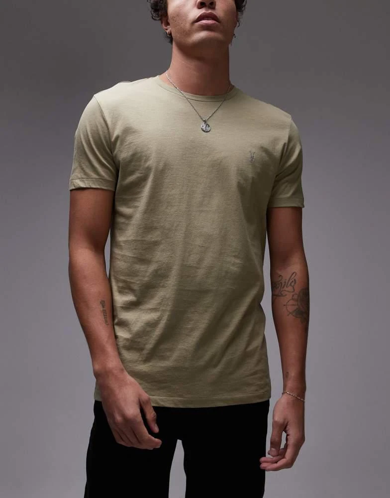 ALL SAINTS AllSaints Tonic crew t-shirt 3-pack in white brown green 1
