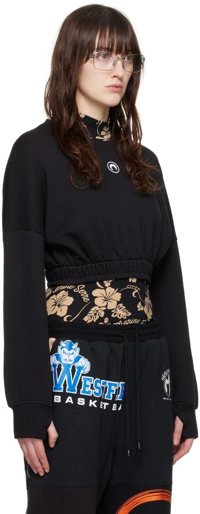 MARINE SERRE Black Cropped Sweatshirt 2