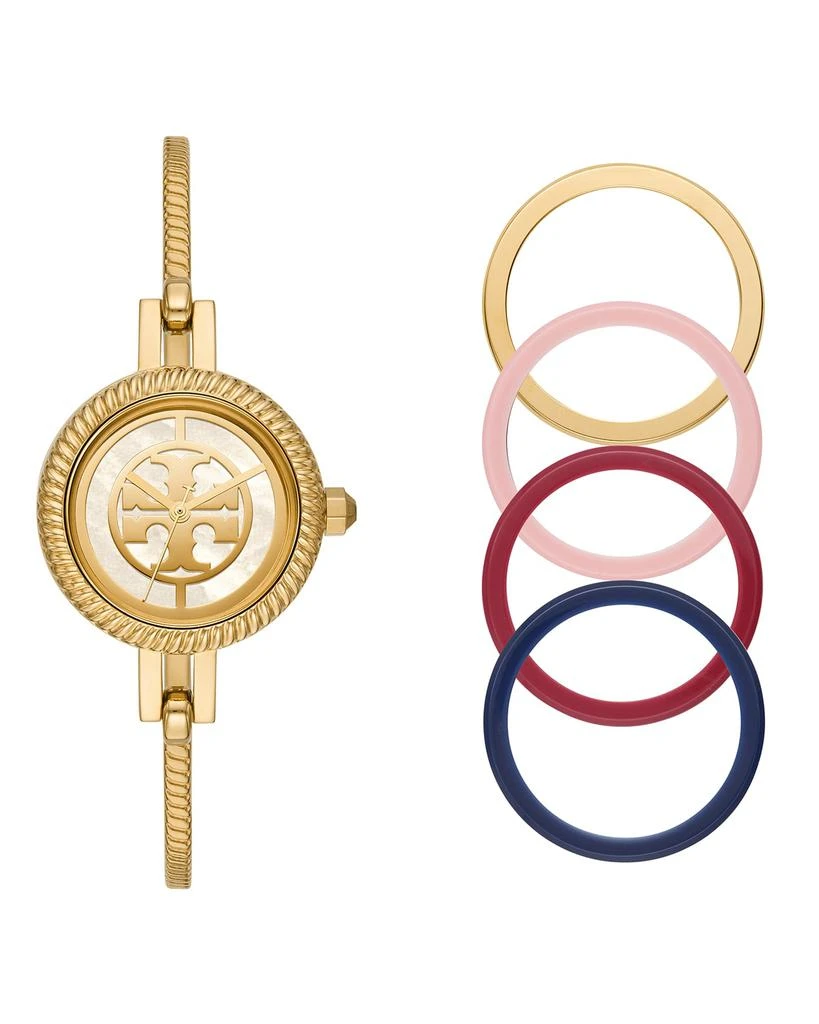 Tory Burch 27mm Reva Bangle Watch Gift Set w/ Top Rings, Gold 1