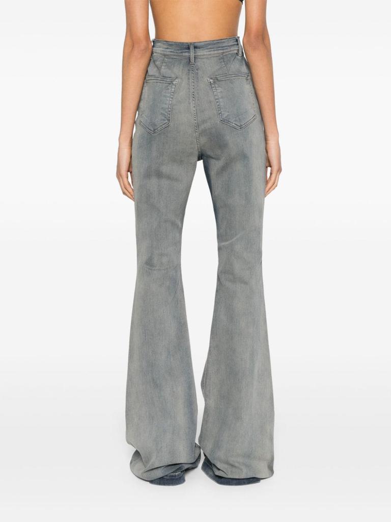デニム・ジーパン Rick Owens High-Waisted Flared Pants With Textured Rick Owens RICK OWENS DRKSHDW - Flare-leg Denim Jeans