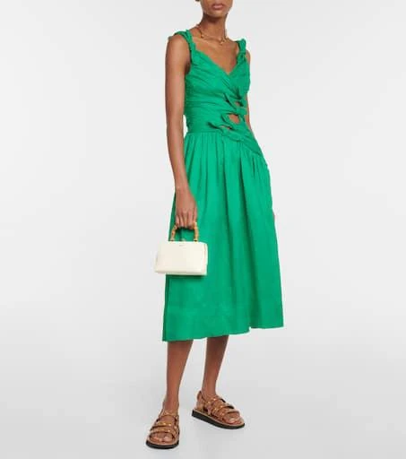 Zimmermann Tiggy ruched linen midi dress 2