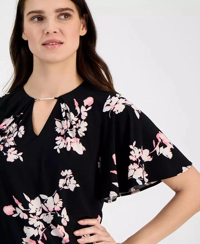 Anne Klein Women's Printed Short-Bell-Sleeve Blouse 4