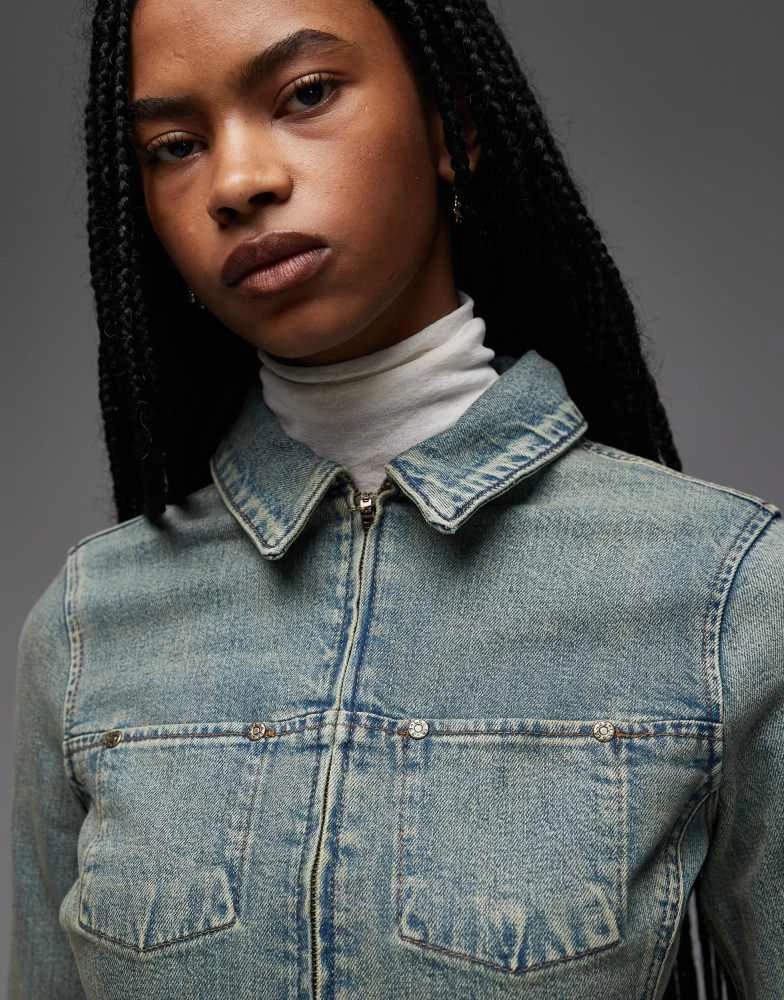 Levi
s Levi
s fitted denim trucker jacket in grunge overdye 3