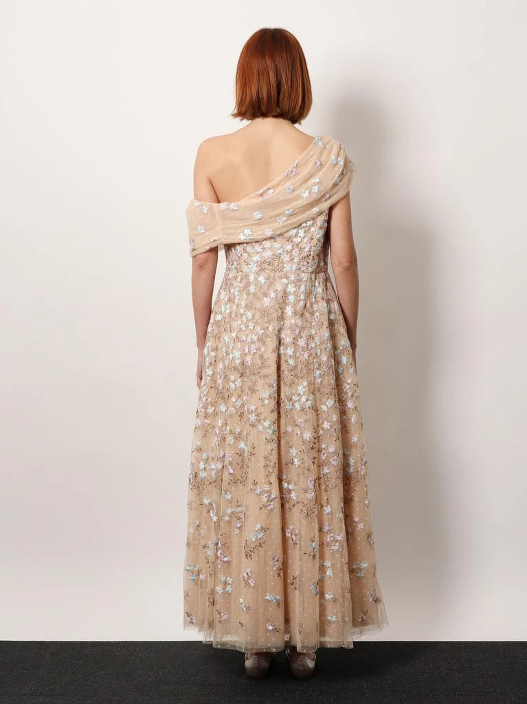 Needle & Thread One-shoulder long dress with multicolor embroidery 3