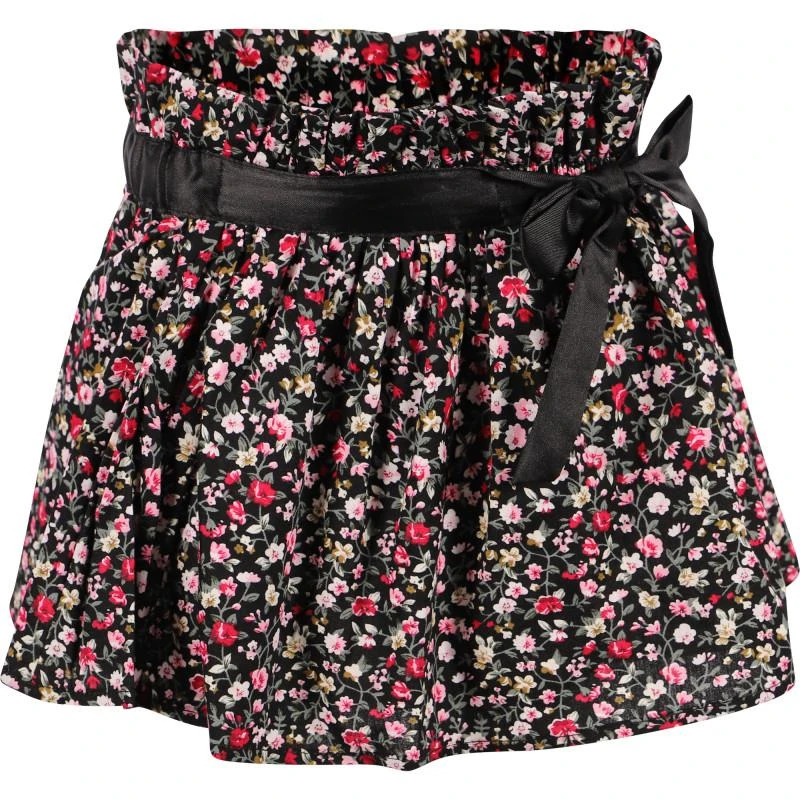 La Faute à Voltaire Colorful liberty flowers short skirt with bow detailing in black 1
