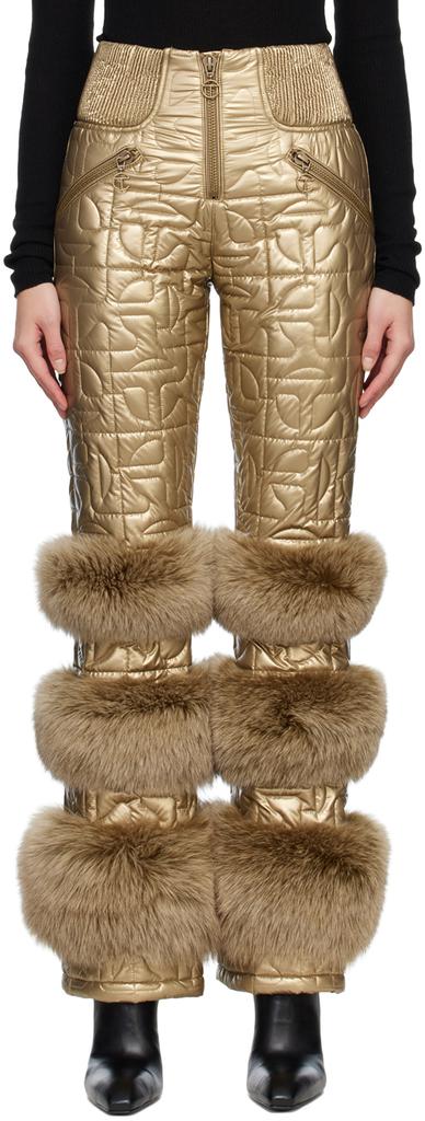 Moose Knuckles Gold Telfar Edition Quilted Bomber Trousers