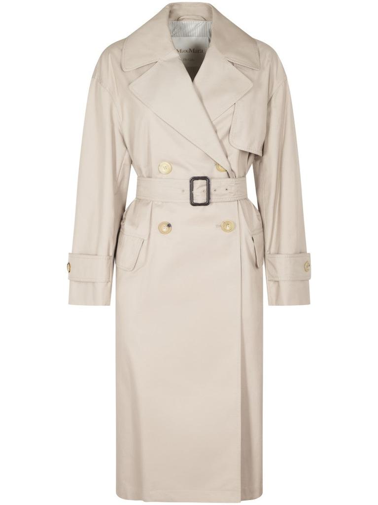 トレンチコート Max Mara Beige stretch cotton Memo oversize trench Max Mara Beige Memo Trench Coat - Coats - BeyondStyle