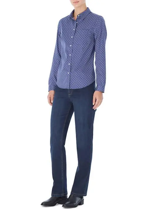 JONES NEW YORK Easy Care Print Y-Neck Shirt 3