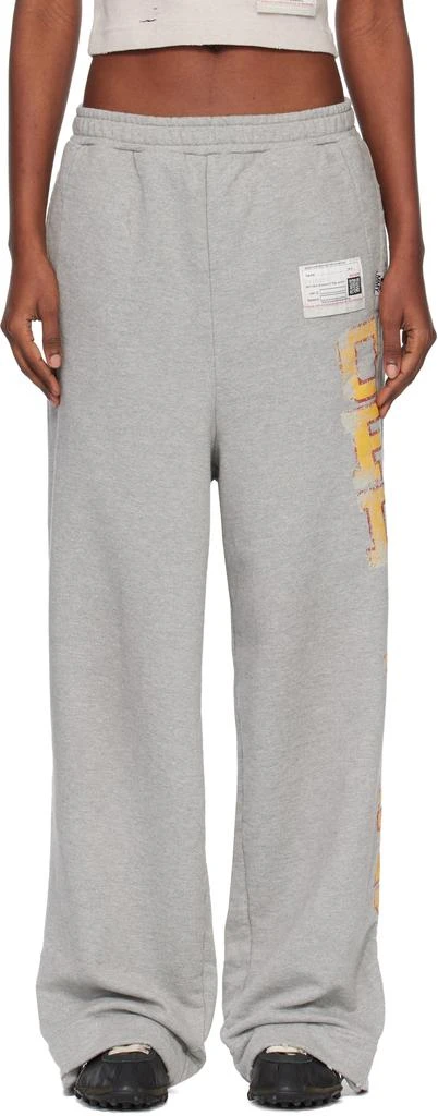 Maison MIHARA YASUHIRO Gray College Print Sweatpants