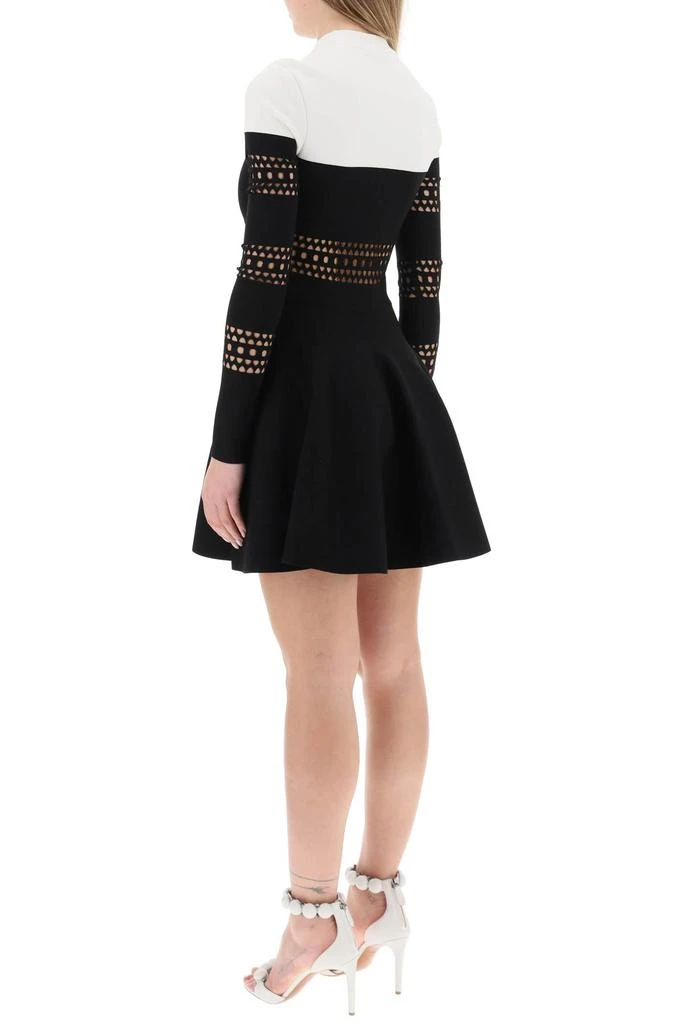 ALAIA perforated mini dress with flared skirt 3