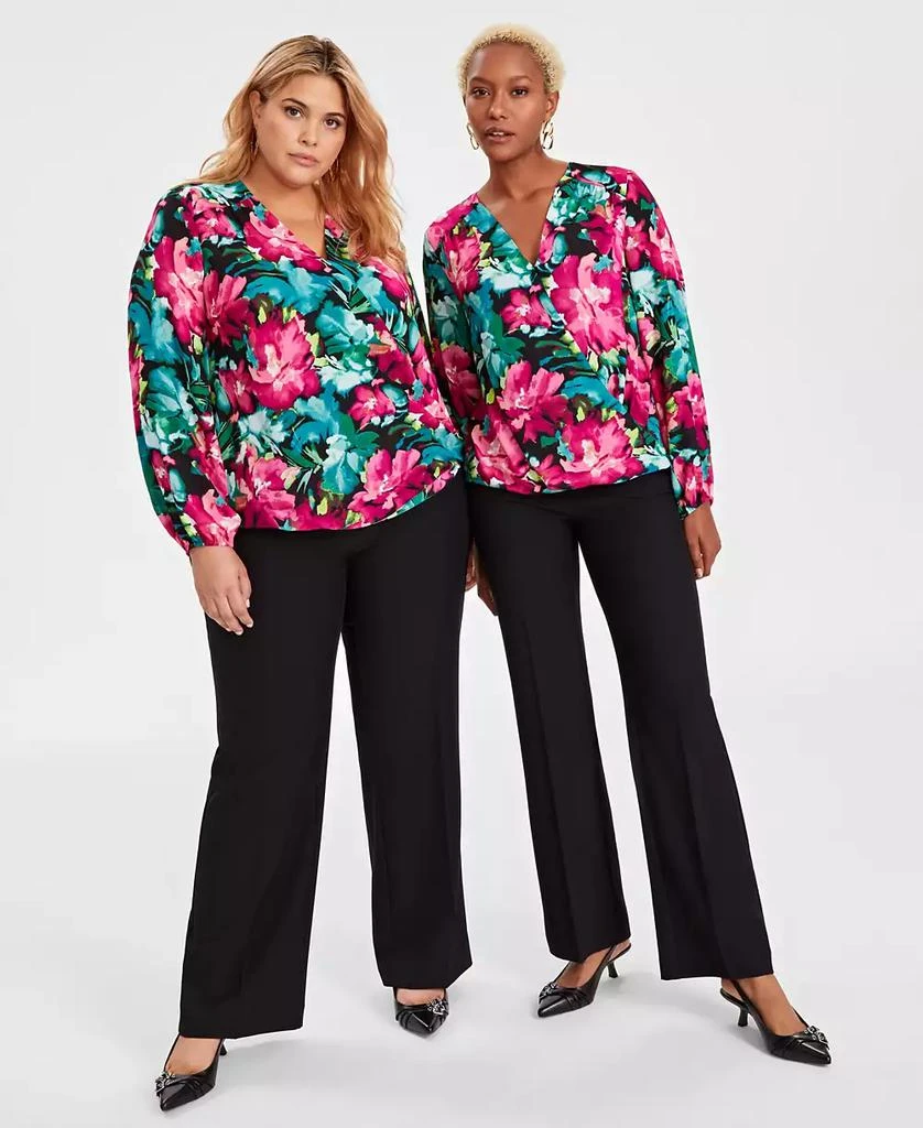 INC International Women's Printed Surplice Top, XS-3X, Created for Macy's 2