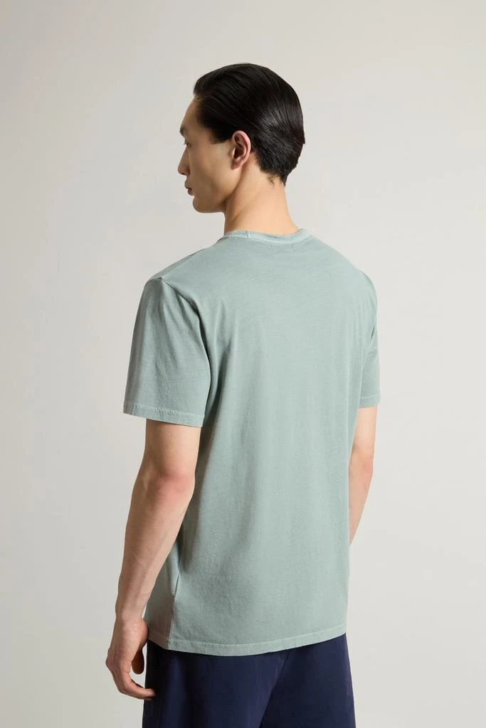 Woolrich Garment-Dyed T-shirt in Light Pure Cotton - Men - Green 2