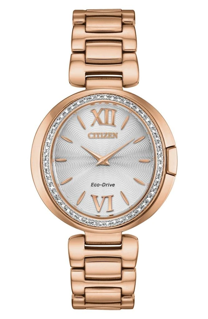Citizen Capella Collection Eco-Drive Diamond Bezel Bracelet Watch, 34mm 1
