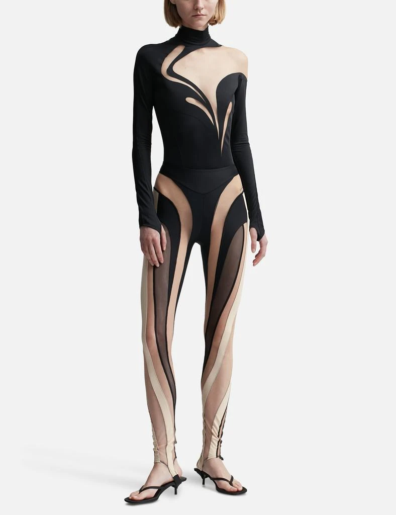 Mugler Sheer Spiral Leggings 4