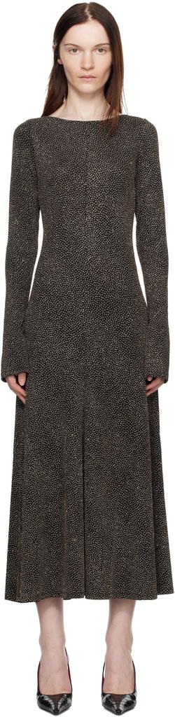 Beaufille Black & Gold Baes Open Back Maxi Dress
