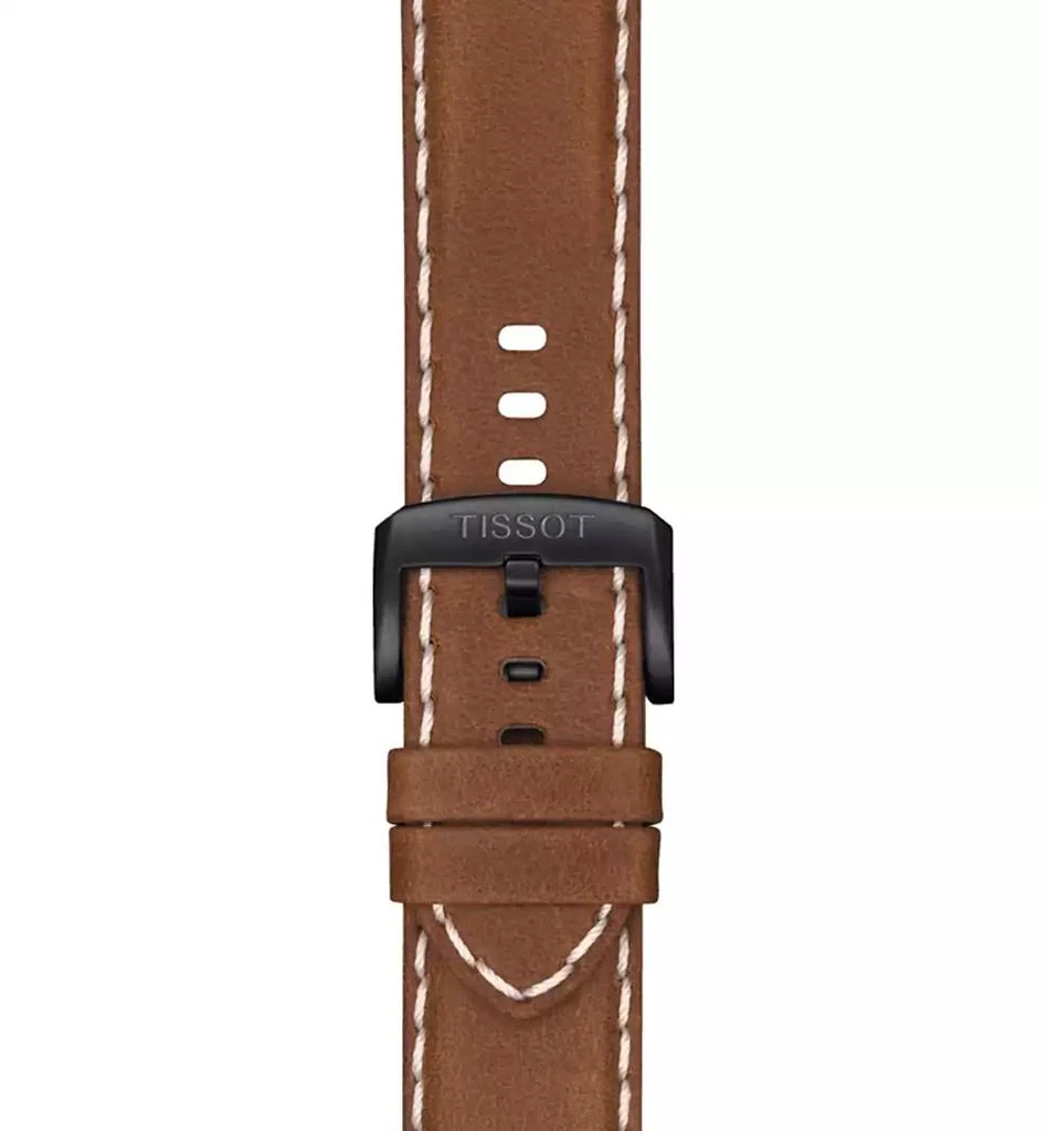 Tissot Men's Swiss Chronograph Supersport T-Sport Brown Leather Strap Watch 46mm 6