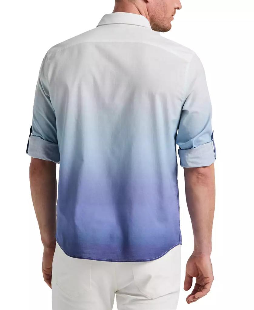 Perry Ellis Men's Long Sleeve Button-Front Ombre Shirt
