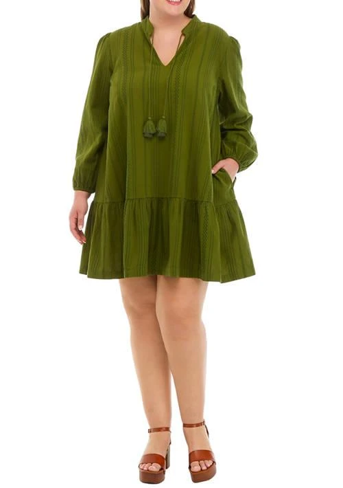 Crown & Ivy™ Ivy Plus Size Drop Waist Peasant Dress 1