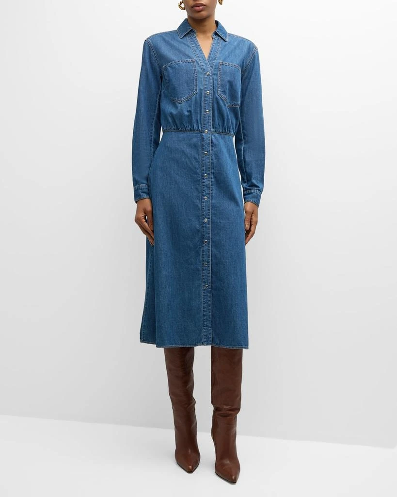 VERONICA BEARD Miranda Long-Sleeve Denim Shirtdress 2