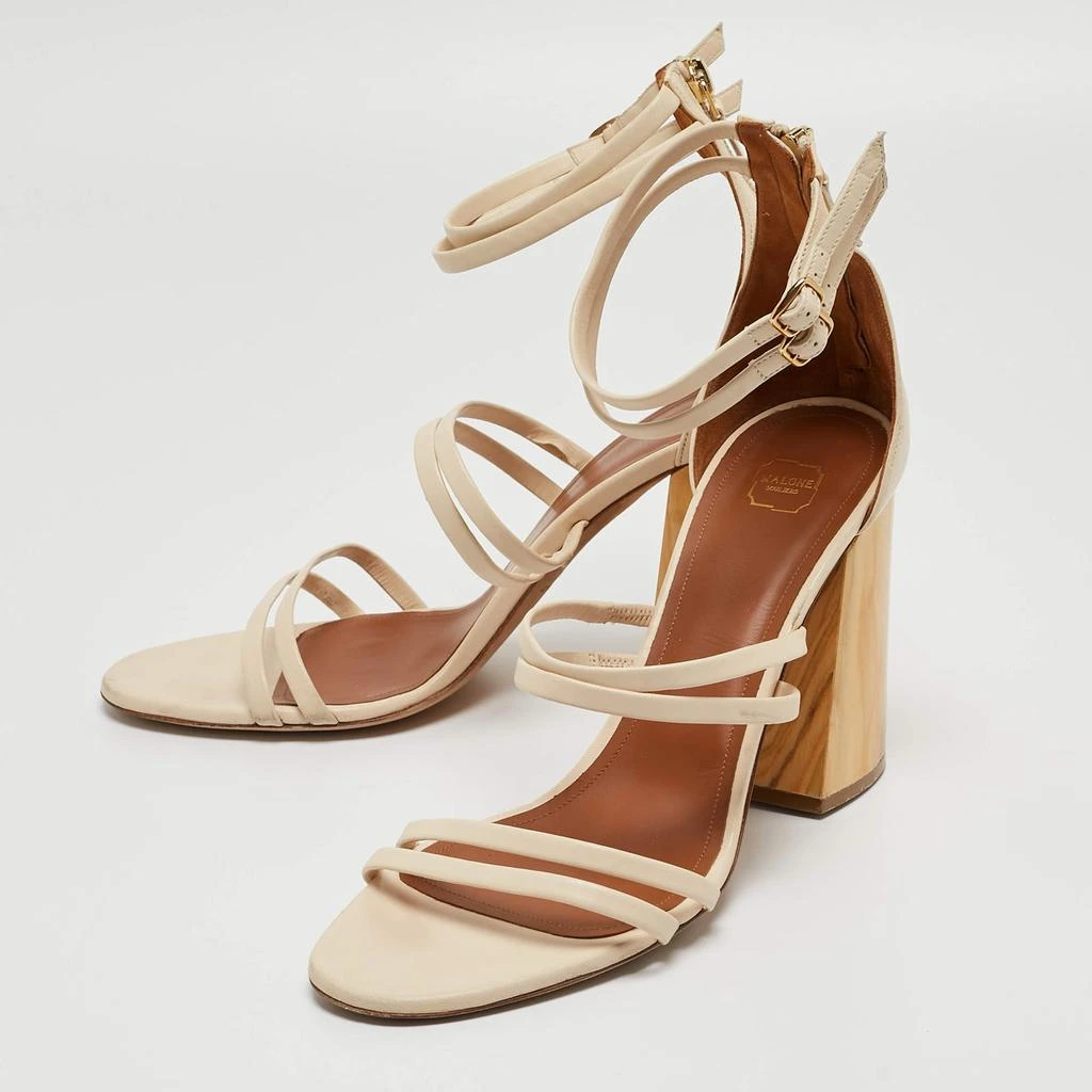 Malone Souliers Malone Souliers Cream Leather Ankle Strap Sandals Size 41 2