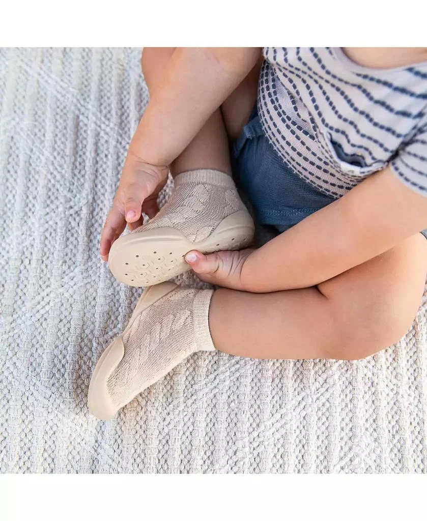 Komuello Toddler First Walk Sock Shoes - Cable Dark Beige 2