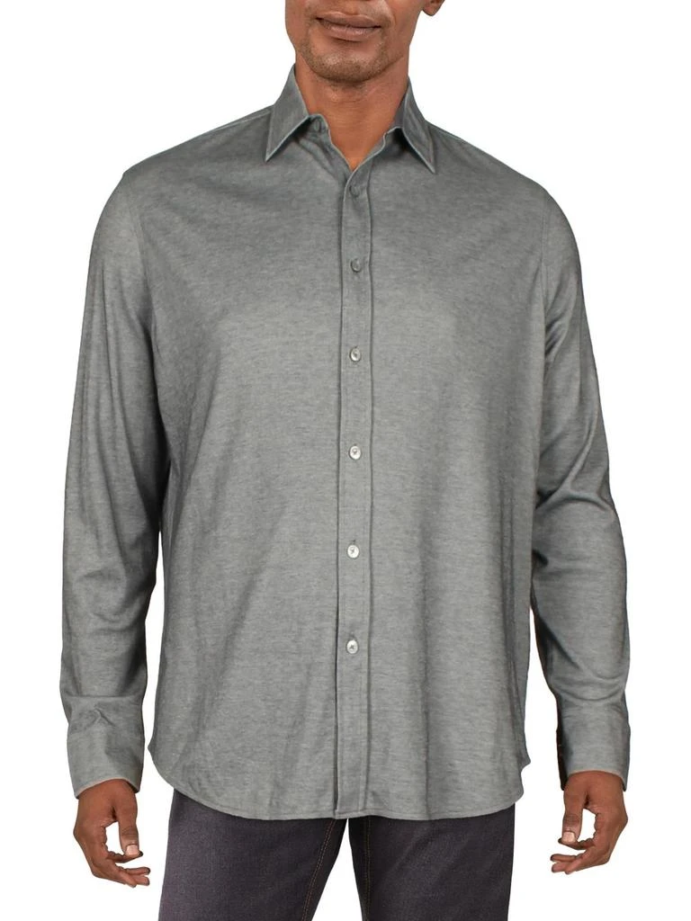Tasso Elba Mens Textured Collar Button-Down Shirt 1
