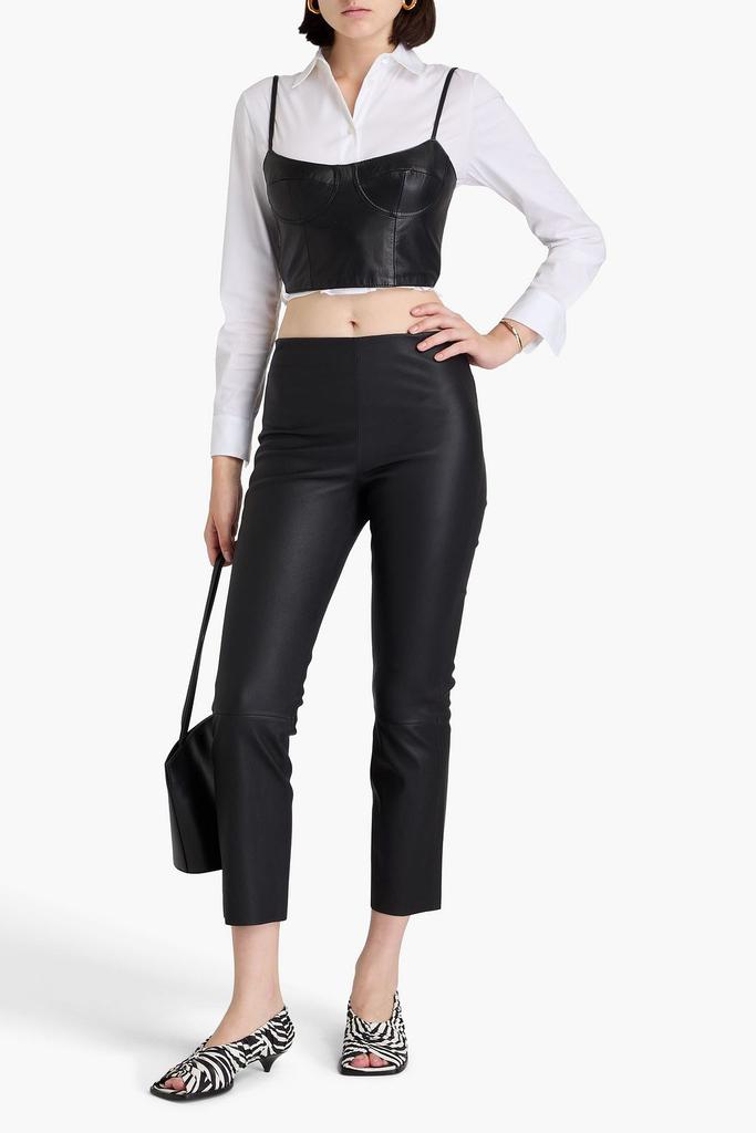 BY MALENE BIRGER Florentina cropped stretch-leather slim-leg pants