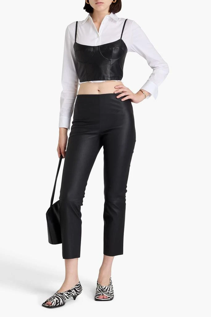 BY MALENE BIRGER Florentina cropped stretch-leather slim-leg pants 2