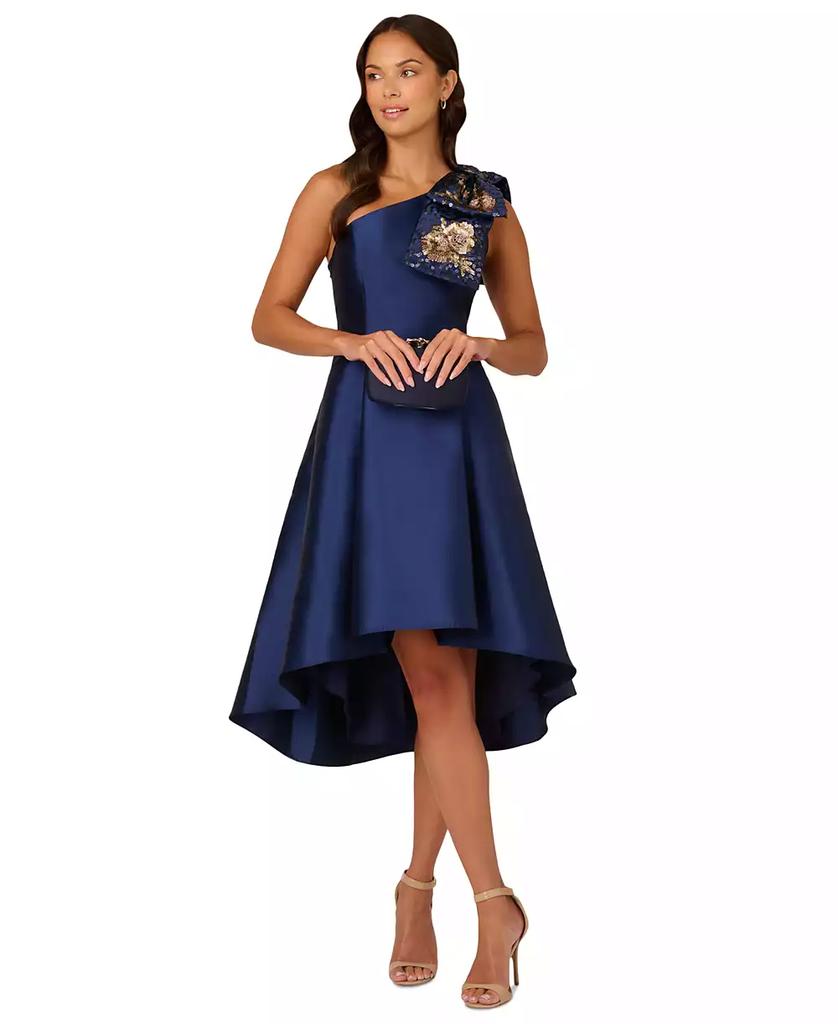 Adrianna Papell Women's Sequined Mikado One-Shoulder Dress Adrianna Papell Women's Sequined Mikado One-Shoulder Dress