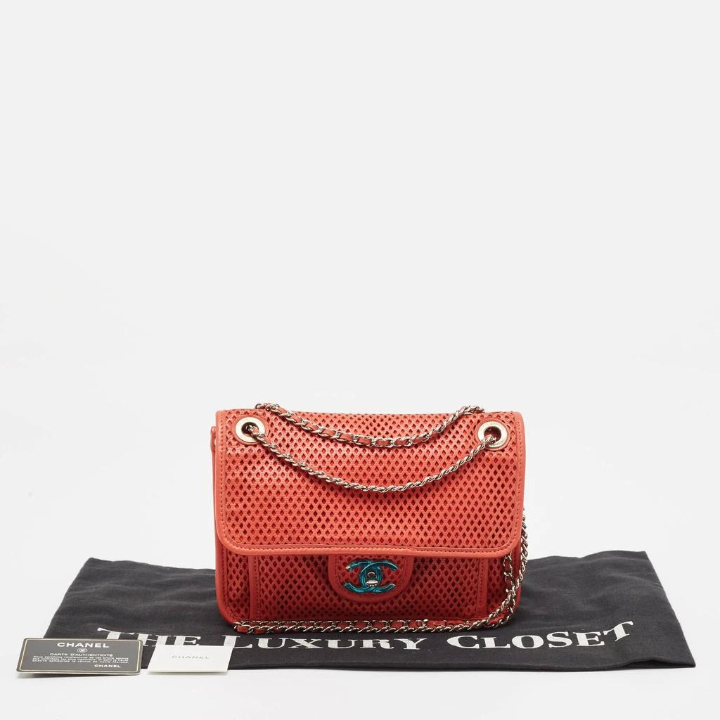 Chanel Chanel Red Perforated Leather Small Up In The Air Flap Bag 14